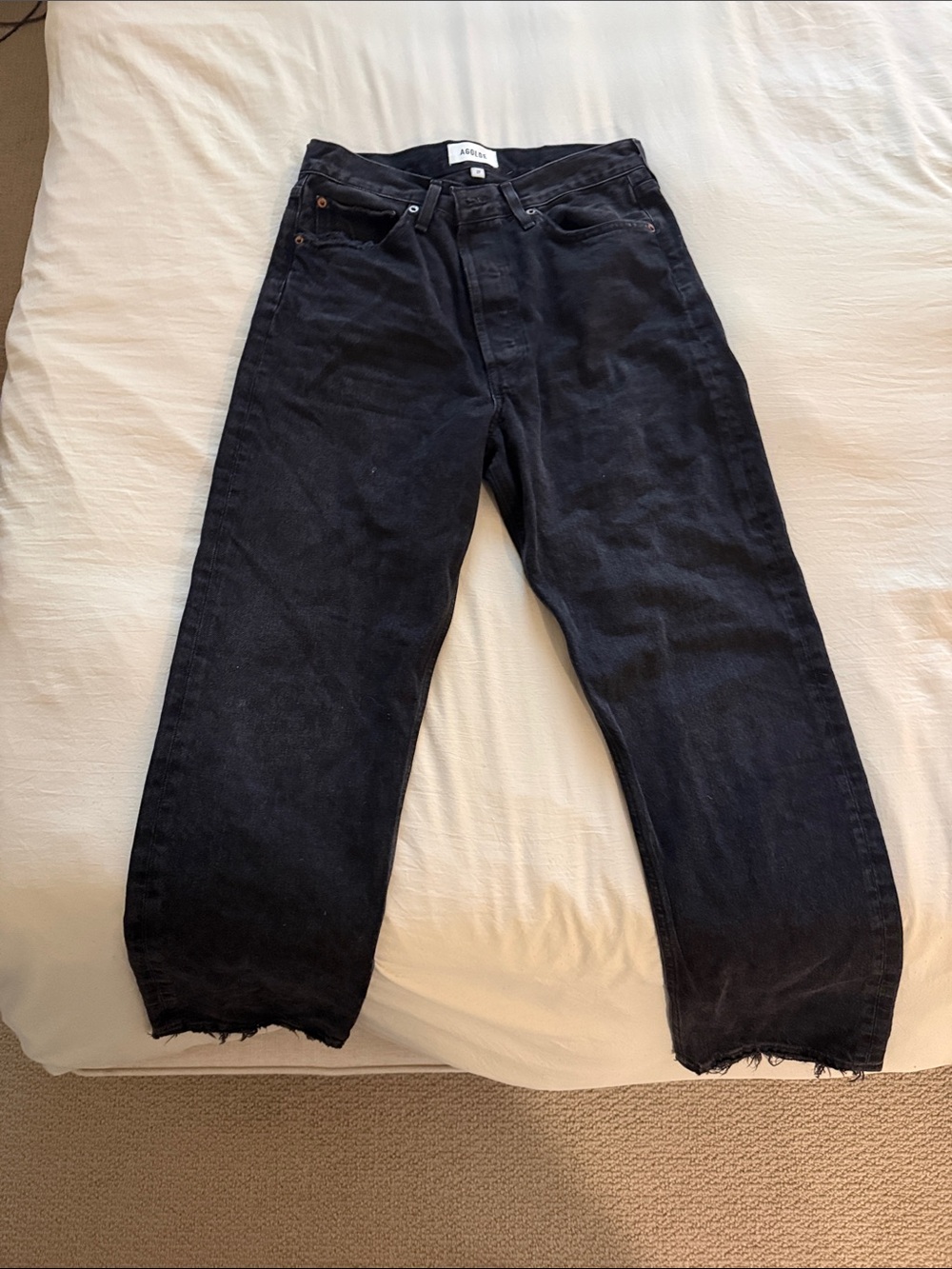 Agolde Black Relaxed high waisted Jeans